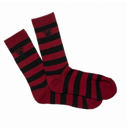 FALLEN FOOTWEAR TRADEMARK STRIPED SOCK BLACK/RED