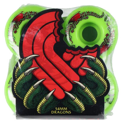 Powell Peralta Dragon Formula Skateboard Wheels 54mm x 34mm 93A Green